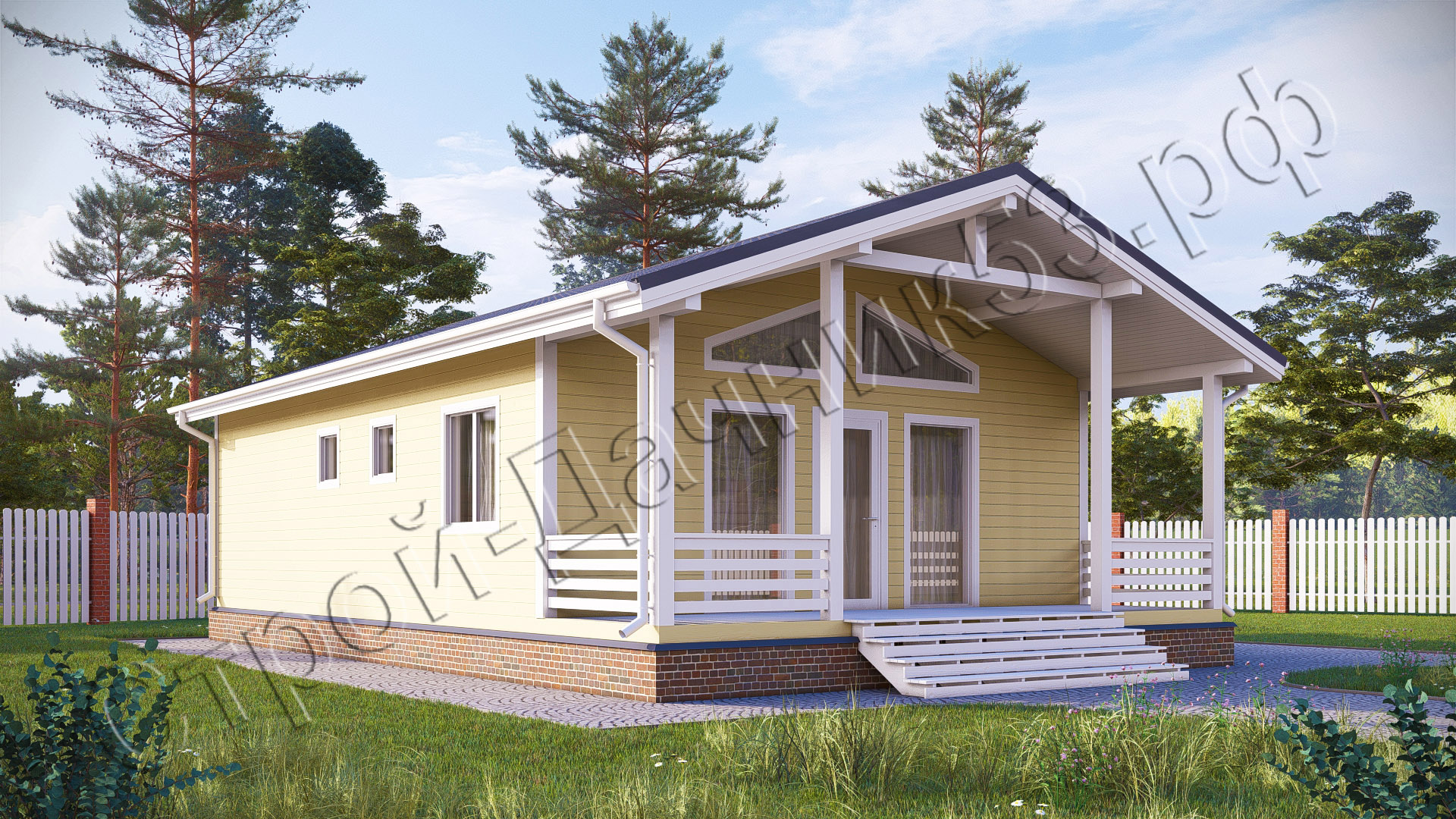 Проект каркасно-щитового дома Д–42